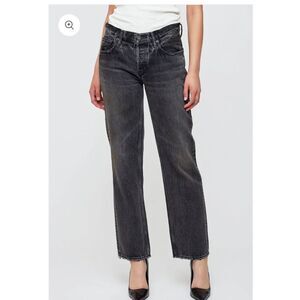 Moussy Vintage Iona Raw Hem Straight Leg Jeans